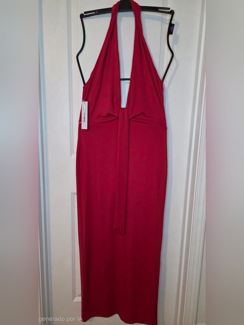 Princess Polly Red Plunging Halter Neck Maxi Dress - Size US 8 (NWT)